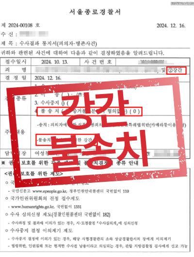 억울한 강간 혐의, 불송치로 조기 종결